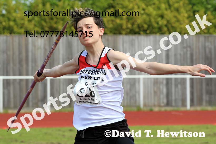 Mens Under-20s Javelin, 2023 North Eastern Track and Field Champs., Middlesbrough Sports Village, Middlesbrough. Photo: David T. Hewitson/Sports for All Pics